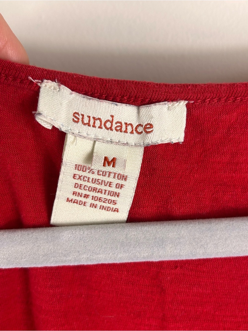 Sundance Red Boho Marguerite Embroidered Floral Eyelet Short Sleeve Tunic. - Picture 5 of 5